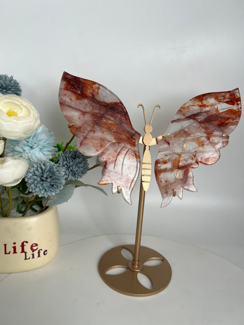 Crystal Wings handcrafted natural crystal Healing Angel Crystal Wings - Rose Quartz & Amethyst Wings for Meditation, Spiritual Gift for Women, Ethereal Decor